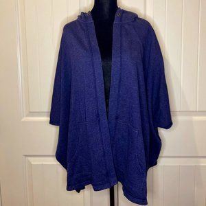 Aerie cotton hooded poncho, navy blue, XS/S